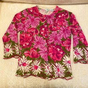 Odille. Lightweight Floral Button Down Sweater